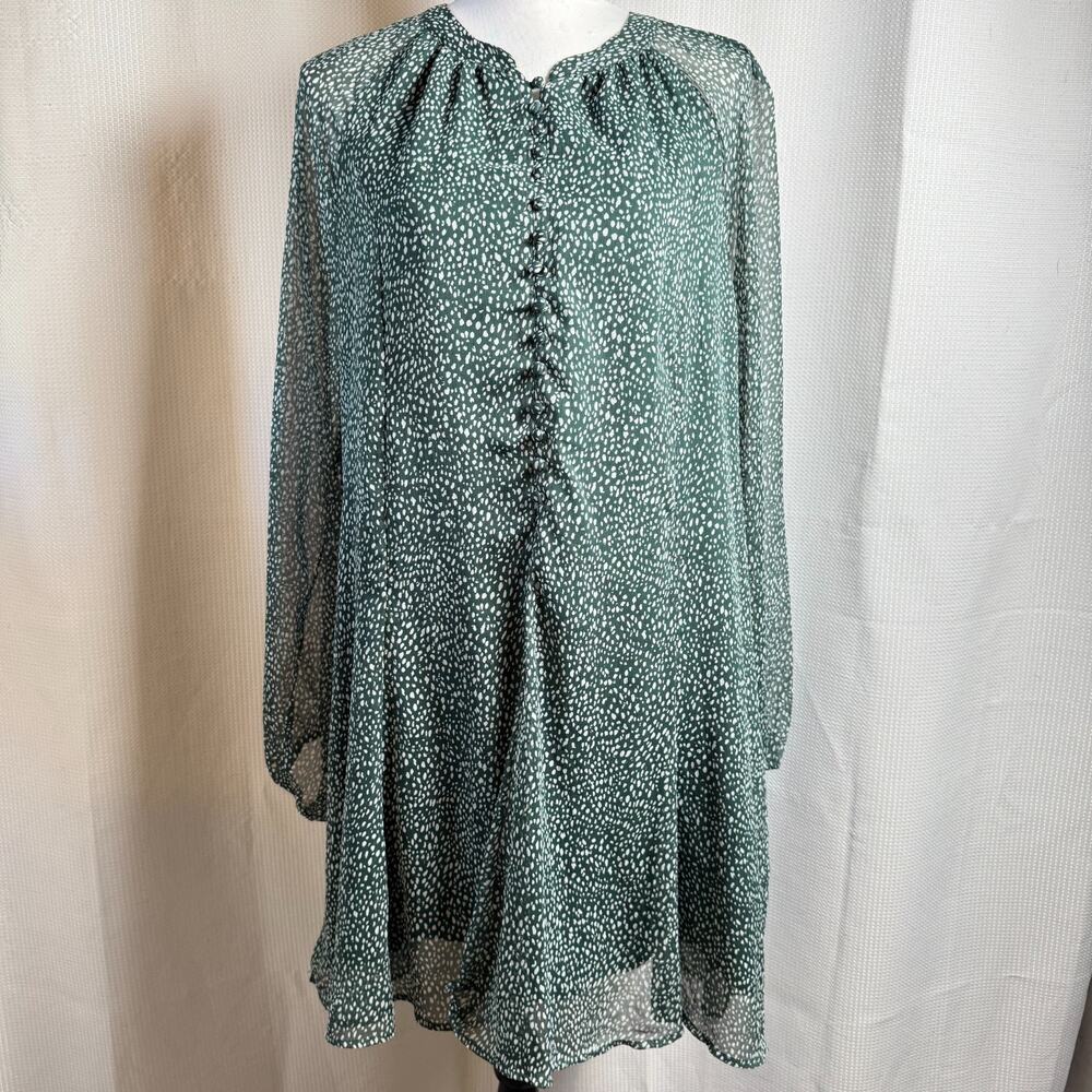 Joie Dress Limited Edition Green Arctic Animal Spot Wms Sz XL Prairie Boho EUC